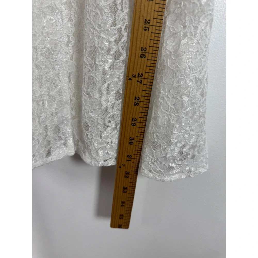 Coquette Amy Too Byer California Girls Size 16 Lace Dress White Pearl Button 90s